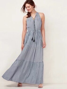 Lauren Conrad Gingham maxi dress